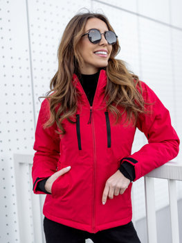 Červená dámska športová zimná bunda Bolf HH012