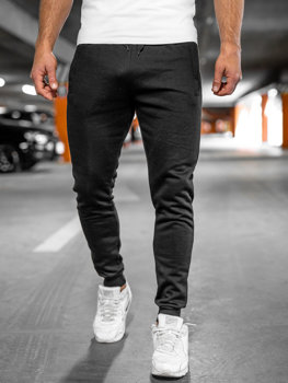 Čierne pánske teplákové jogger nohavice Bolf XW06A
