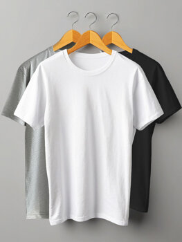 Dámske tričko bez potlače v 3 rôznych farbách Bolf SD211-3P 3PACK