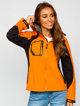 Oranžová dámska softshellová prechodná bunda BOLF 39055