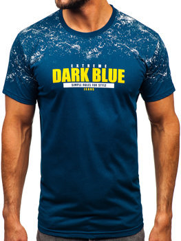 Pánske bavlnené tričko námorníckej modrej farby Bolf 14725