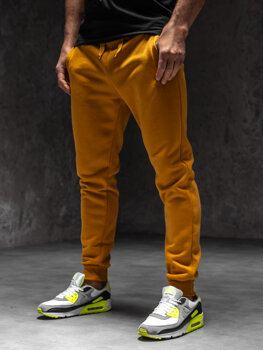 Pánske teplákové jogger nohavice vo farbe ťavej srsti Bolf XW01-C