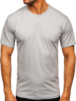 Sivé pánske bavlnené tričko bez potlače Bolf 192397