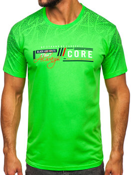 Zelené-neónové pánske bavlnené tričko Bolf 14710