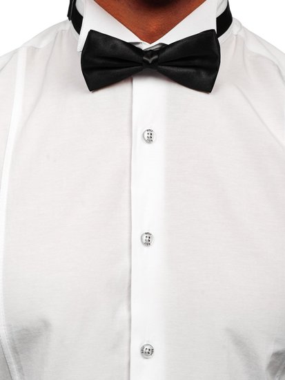 Biela pánska košeľa s dlhými rukávmi BOLF 4702 motýlik+manžetové knoflíčky