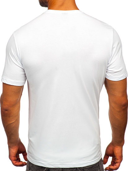 Biele pánske tričko s potlačou Bolf 2186