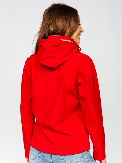 Červená dámska softshellová prechodná bunda Bolf AB056