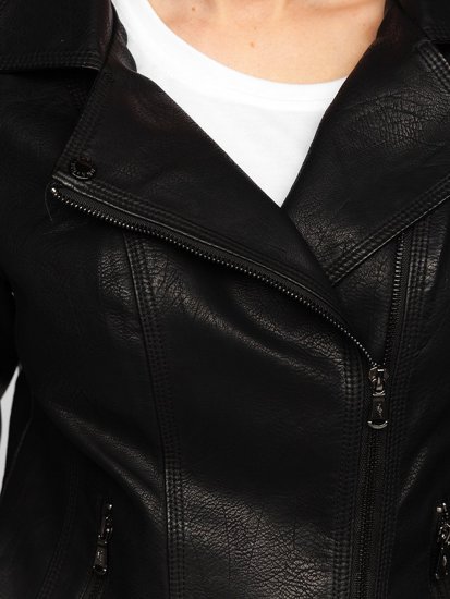 Čierna dámska koženková bunda tzv. sidovka Bolf 20R9