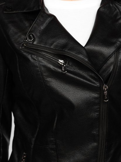 Čierna dámska koženková bunda tzv. sidovka Bolf 621