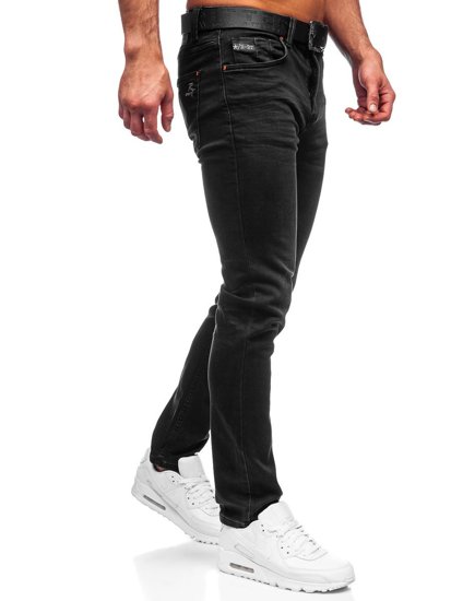 Čierne pánske regular fit riflové nohavice s opaskom Bolf 30054S0