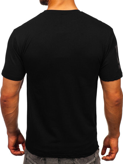 Čierne pánske tričko s aplikáciami Bolf 192378