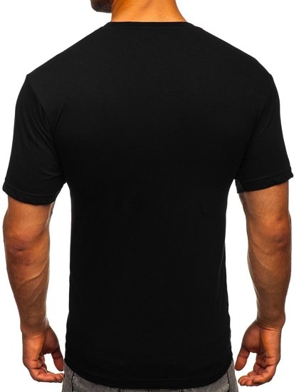 Čierne pánske tričko s potlačou Bolf 142175