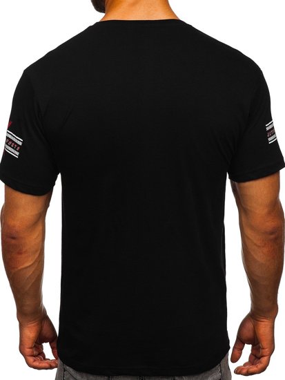 Čierne pánske tričko s potlačou Bolf 14312