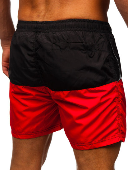 Čierno-červené pánske kúpacie šortky Bolf HM058