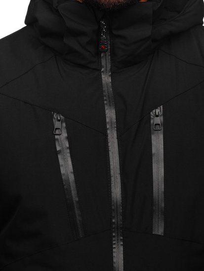 Čierno-zelená pánska športová lyžiarská zimná bunda Bolf 7507