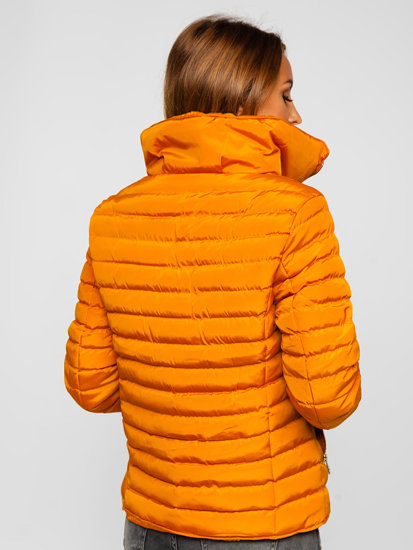 Dámska prešívaná zimná bunda vo farbe ťavej srsti bez kapucne Bolf 23063