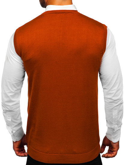 Oranžová pánska pletená vesta Bolf 2500