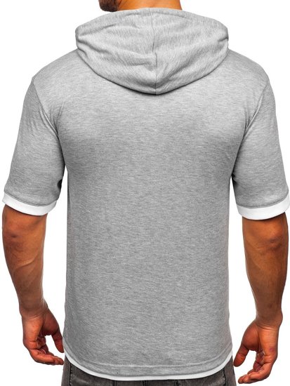 Sivé pánske tričko bez potlače Bolf 08