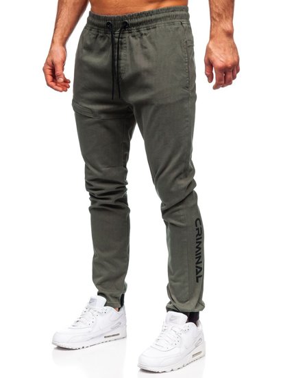 Zielone spodnie joggery męskie Bolf B11119