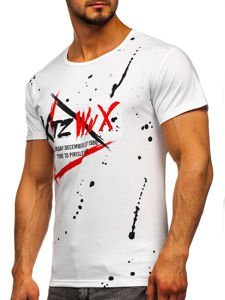 Biele pánske tričko s potlačou Bolf KS2037