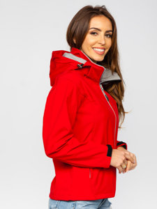 Červená dámska softshellová prechodná bunda Bolf AB056
