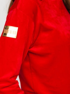 Červená dámska velúrová dvojdielna tepláková súprava Bolf 8129