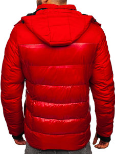 Červená pánska prešívaná zimná bunda Bolf 99527