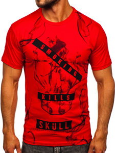 Červené pánske bavlnené tričko Bolf 14701