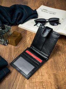 Čierna pánska kožená peňaženka 4588