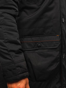Čierna pánska zimná bunda parka Bolf  1067