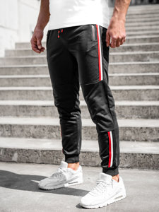 Čierne pánske teplákové jogger nohavice Bolf K10336A