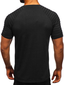 Čierne pánske tričko bez potlače Bolf 8T88