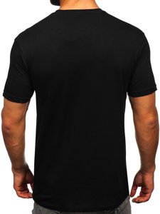 Čierne pánske tričko s potlačou Bolf 192377