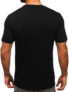 Čierne pánske tričko s potlačou Bolf 6300