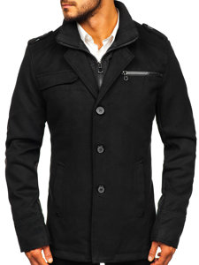 Čierny pánsky kabát Bolf 8856D