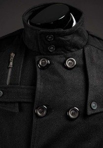 Čierny pánsky plášť BOLF 8857B