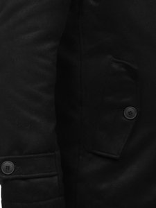 Čierny pánsky zimný kabát Bolf M3142