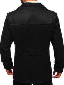 Čierny pánsky zimný kabát Bolf M3142