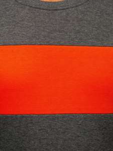 Grafitovo-oranžová pánska mikina bez kapucne Bolf2021