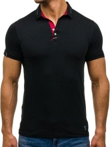 Koszulka polo męska czarna Denley 1058