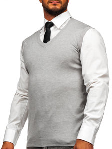 Sivý pánsky pulóver bez rukávov - vesta Bolf MM6005